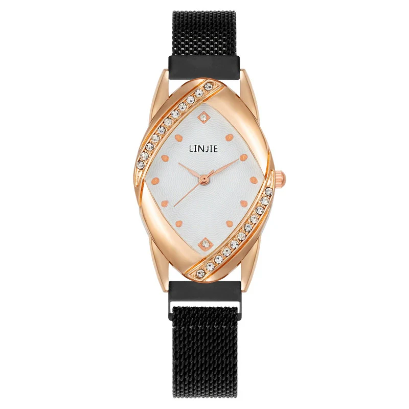 Fashion Women's Metal Belt Quartz Watch With Oval Dial And Mineral Strengthened Glass Mirror - Image 5