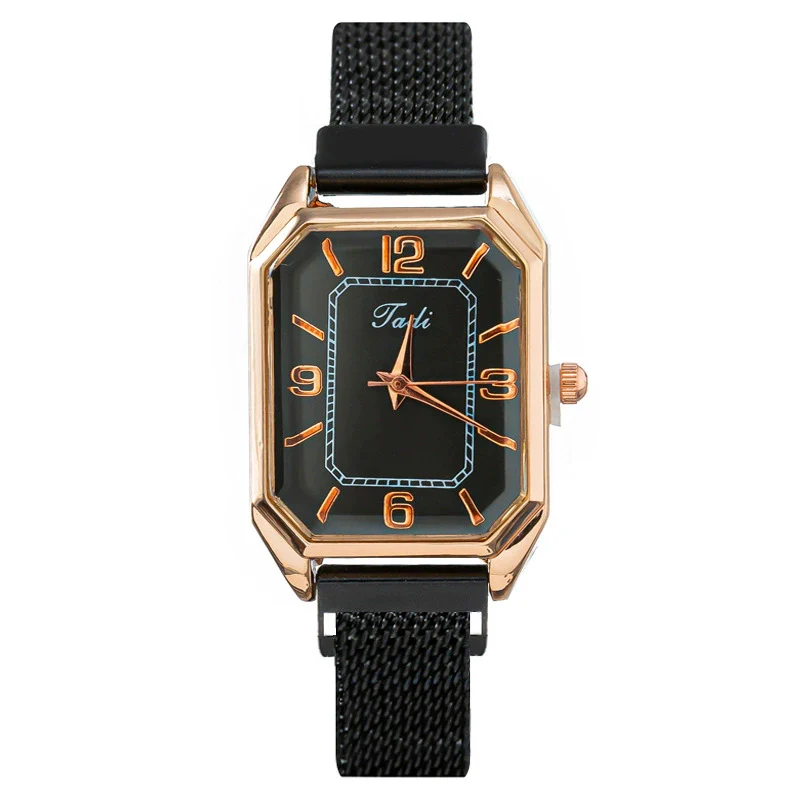 Fashion Women's Watch Alloy Case And Strap Square Dial Suction Iron Buckle - Image 9