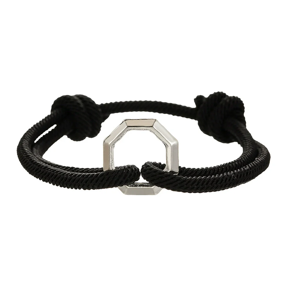 Fashion Woven Bracelet Unisex Geometric Rope Alloy Handmade - Image 5