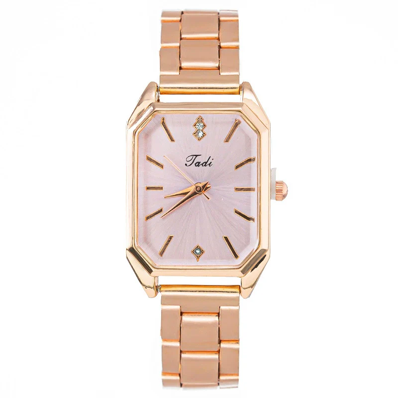 Fashionable Square Alloy Strap Diamondencrusted Women's Quartz Watch - Image 10