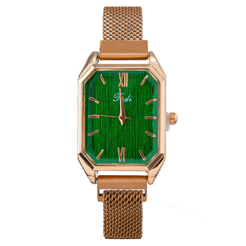 Fashionable Square Women's Alloy Watch With Magnetic Clasp - Image 5