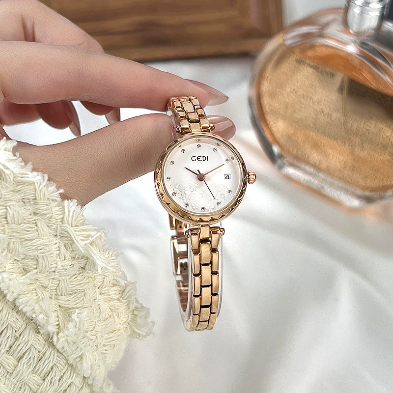 Fashionable Women's Alloy Bracelet Watch With Round Dial And Mineral Reinforced Glass Mirror - Image 4