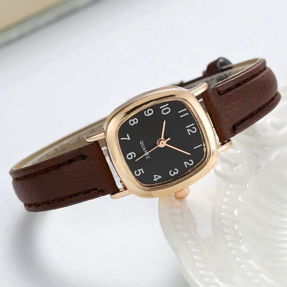 Fashionable Women's Alloy Strap Round Dial Watch Pin Buckle Spiral Crown Ordinary Glass Mirror - Image 9