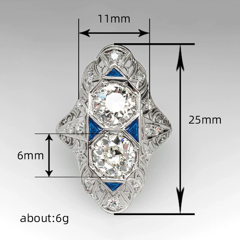 Female Geometric Inlay Zircon Copper Ring Highend Luxury - Image 4