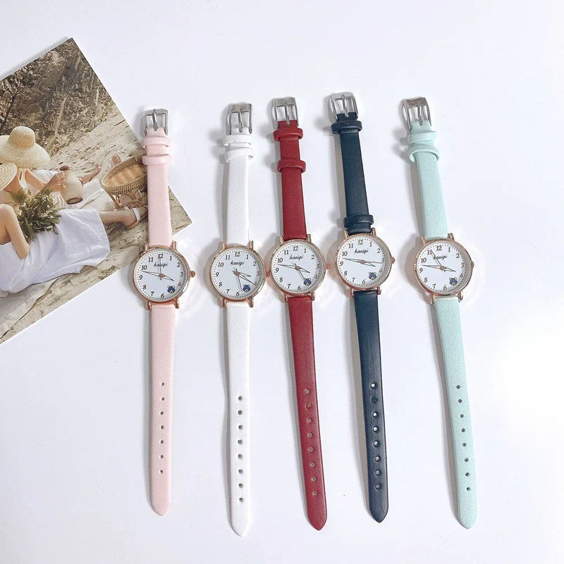 Female Leisure Alloy Case Imitation Leather Strap Round Dial Watch - Image 5