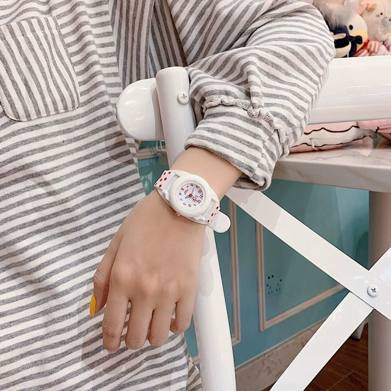 Female Student Heart Shaped Cartoon Style Pink Silicone Watch - Image 6
