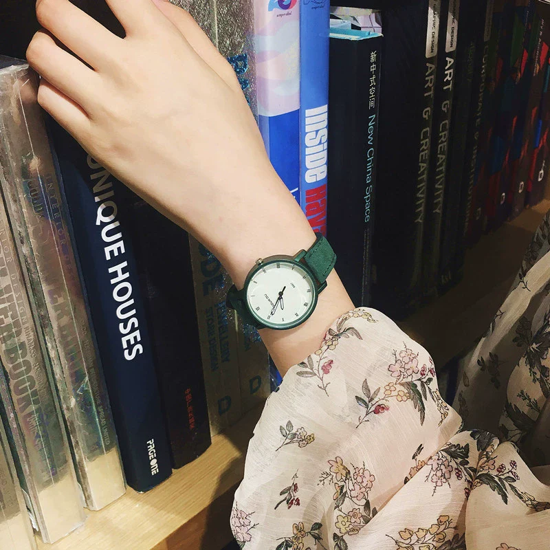 Female Student Mori Style Alloy Case Imitation Leather Strap Round Dial Quartz Watch - Image 5