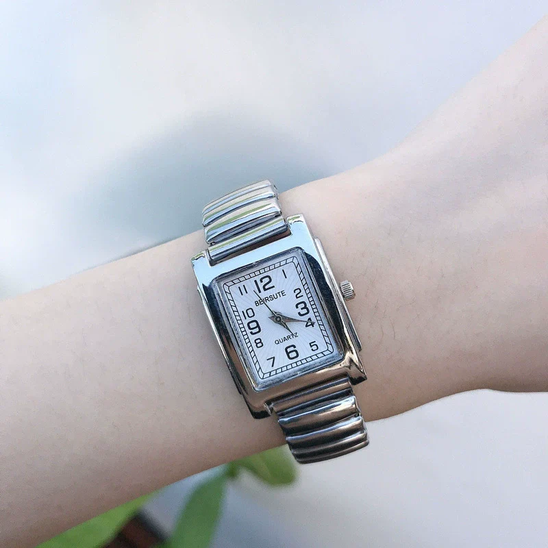 Female Student Square Alloy Bracelet Watch With Printed Logo Simple Cold Style Allmatch Chain Leisure Design - Image 7