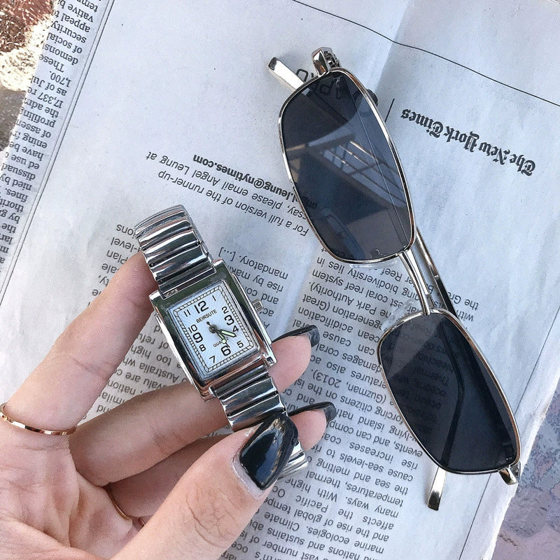 Female Student Square Alloy Bracelet Watch With Printed Logo Simple Cold Style Allmatch Chain Leisure Design - Image 8