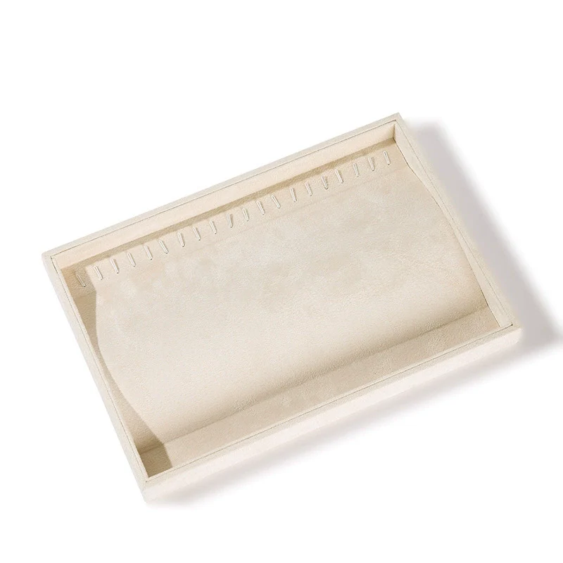 Flannel Jewelry Storage Tray Rectangle Splicing Design For Bracelets Rings Earrings Watches - Image 6