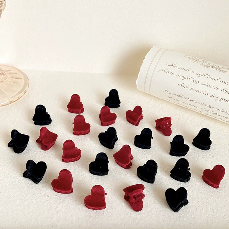 Flocking Heartshaped Hair Clips Electroplated Women's Hair Accessories - Image 3