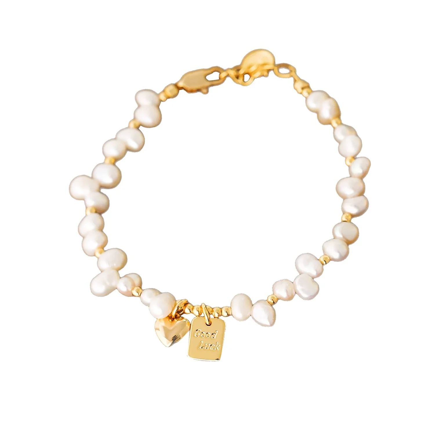 Freshwater Pearl Bracelet For Women Copper Geometric Electroplating Heart Style - Image 5