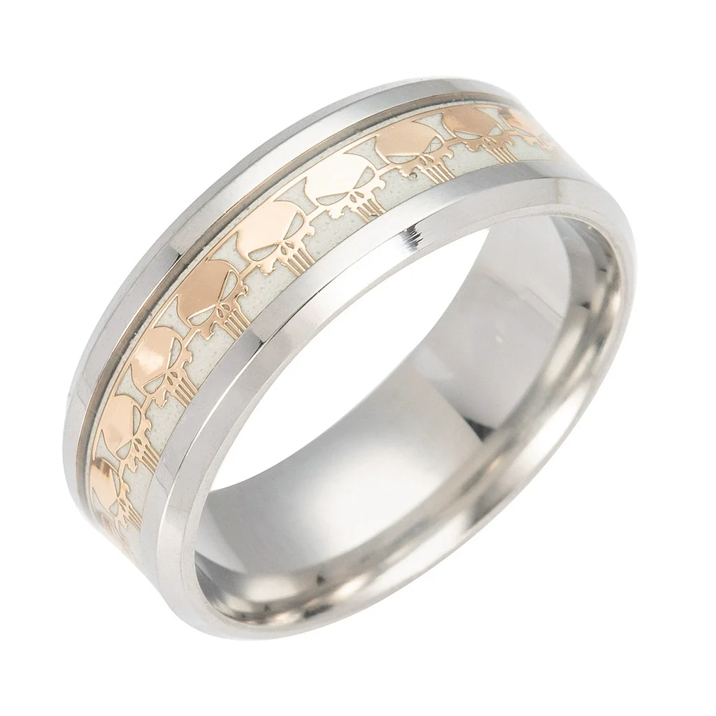Game Peripheral Ring Stainless Steel With Letters Numbers Text Dripping Oil Luminous Jewelry - Image 4