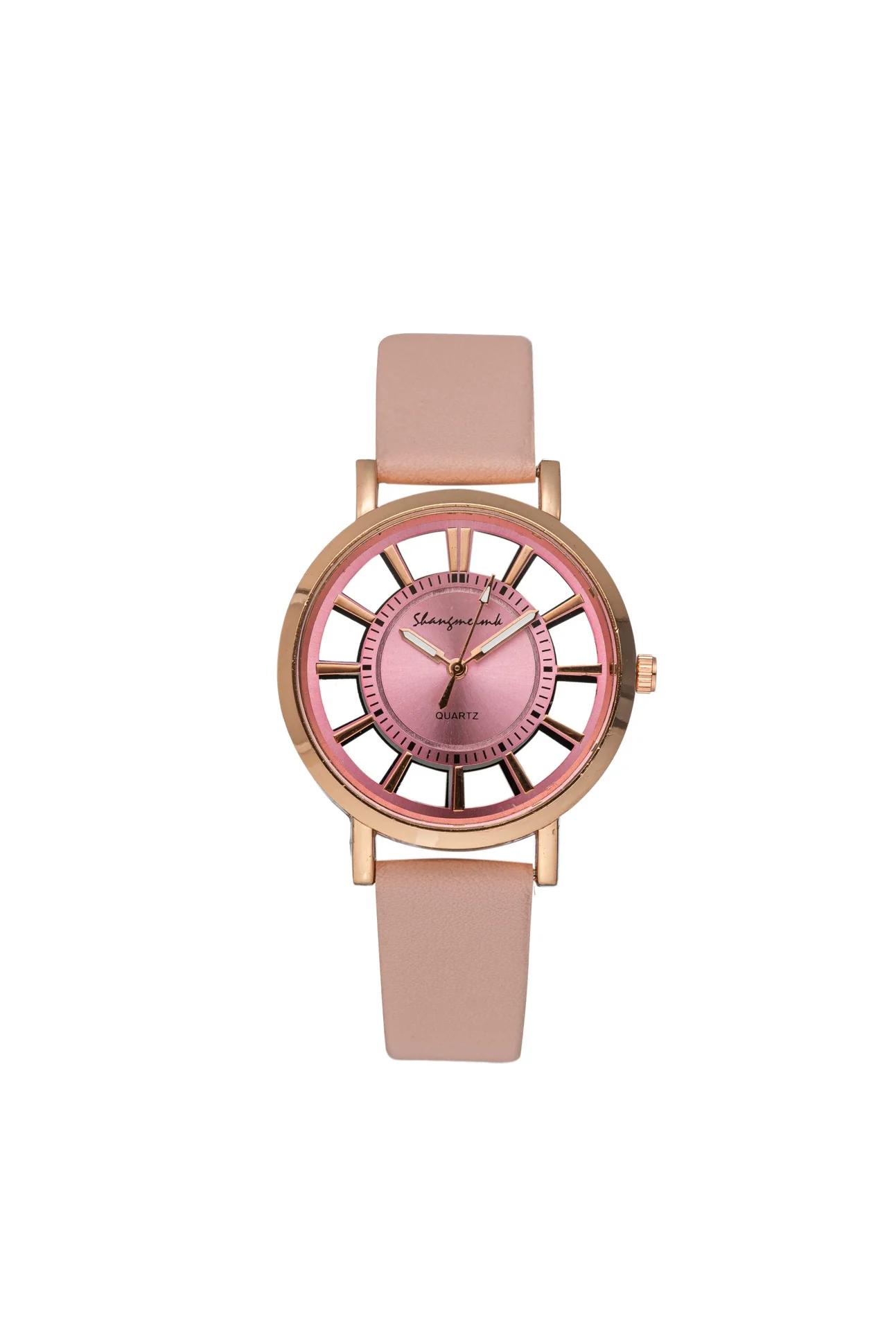 Gear Belt Watch Alloy Case Imitation Leather Strap Stainless Steel Buckle Round Dial Leisure Style - Image 11