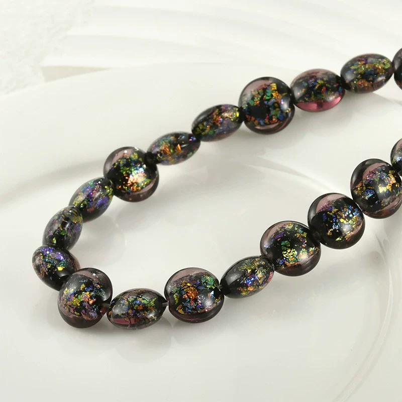 Girls Jewelry Copper Heart Flat Bead Electroplated Foil Glazed Hand Beaded Accessories - Image 10