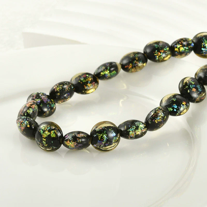 Girls Jewelry Copper Heart Flat Bead Electroplated Foil Glazed Hand Beaded Accessories - Image 12