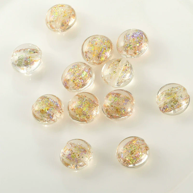 Girls Jewelry Copper Heart Flat Bead Electroplated Foil Glazed Hand Beaded Accessories - Image 6