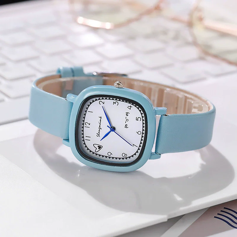 Girls Square Alloy Pu Strap Fresh Style Watch - Image 2