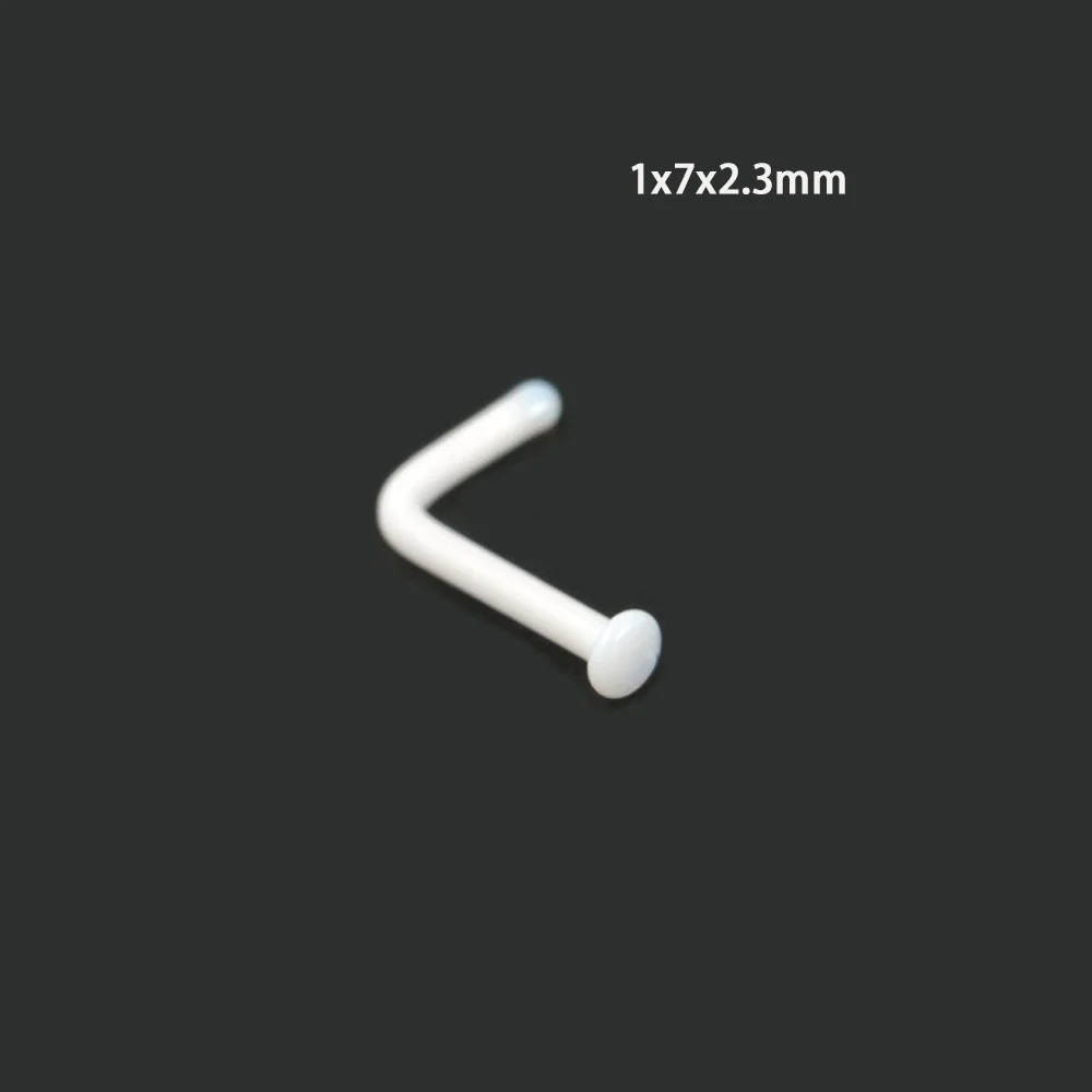 Glass Glaze Cshaped Bending Rod Nose Ring Puncture Nose Ornaments Unisex - Image 14