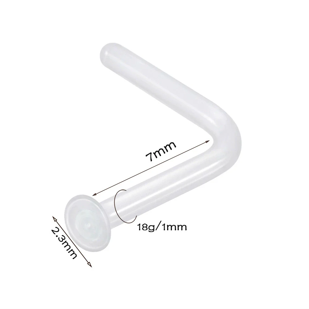 Glass Glaze Cshaped Bending Rod Nose Ring Puncture Nose Ornaments Unisex - Image 8