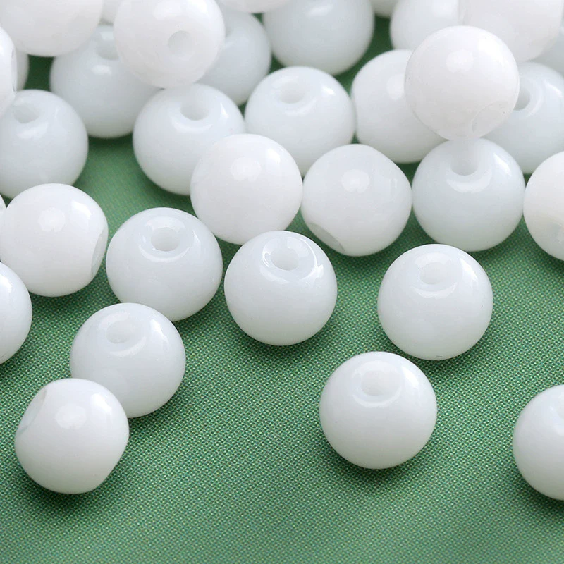 Glass Glaze Round Beads For Diy Handmade Beaded Bracelet Necklace Accessories - Image 39