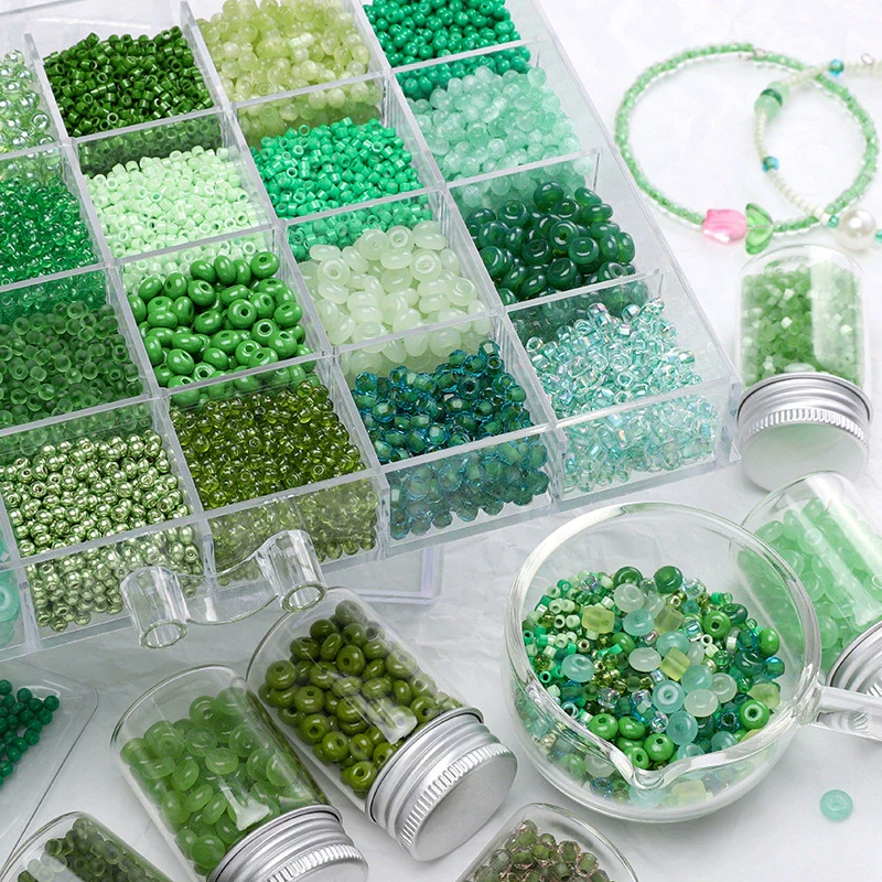 Glass Glazed Round Beads Diy Handmade Beaded Bracelet Necklace Accessories - Image 3