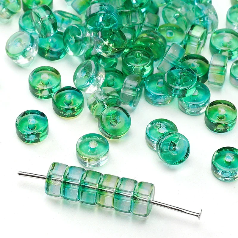 Glass Round Beads Handmade Diy Beaded Bracelet Material Accessories High Color Retention Twocolor Crosscut - Image 10