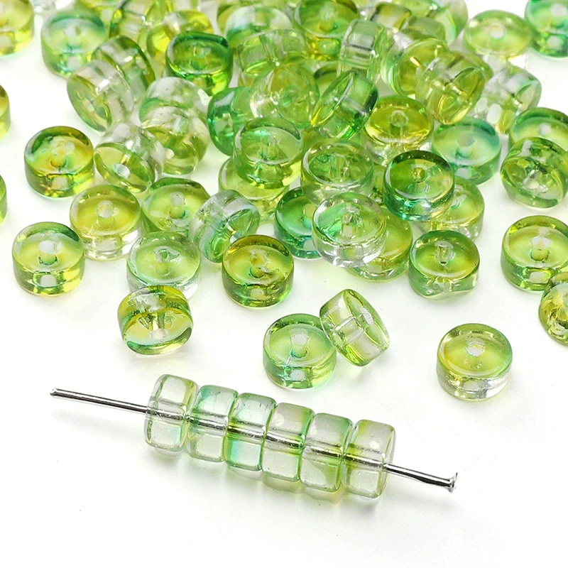 Glass Round Beads Handmade Diy Beaded Bracelet Material Accessories High Color Retention Twocolor Crosscut - Image 12