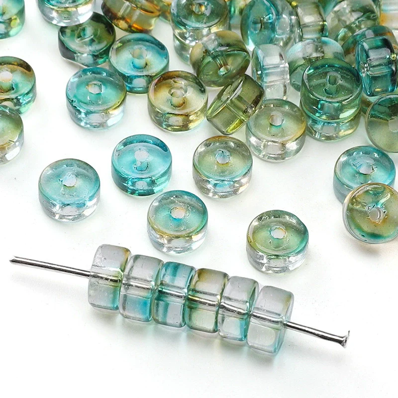 Glass Round Beads Handmade Diy Beaded Bracelet Material Accessories High Color Retention Twocolor Crosscut - Image 15