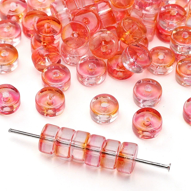 Glass Round Beads Handmade Diy Beaded Bracelet Material Accessories High Color Retention Twocolor Crosscut - Image 7
