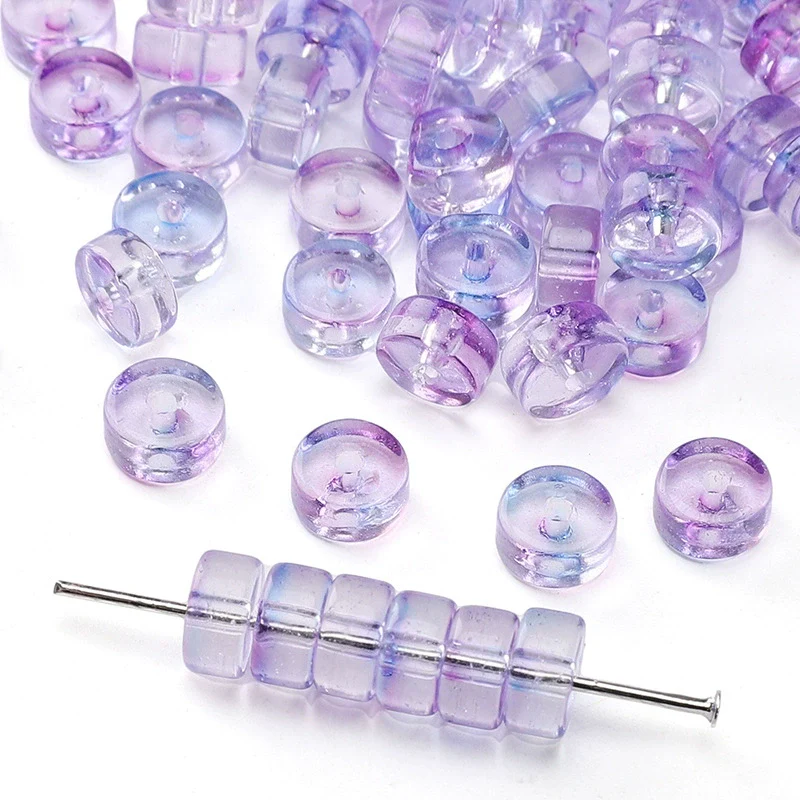 Glass Round Beads Handmade Diy Beaded Bracelet Material Accessories High Color Retention Twocolor Crosscut - Image 9