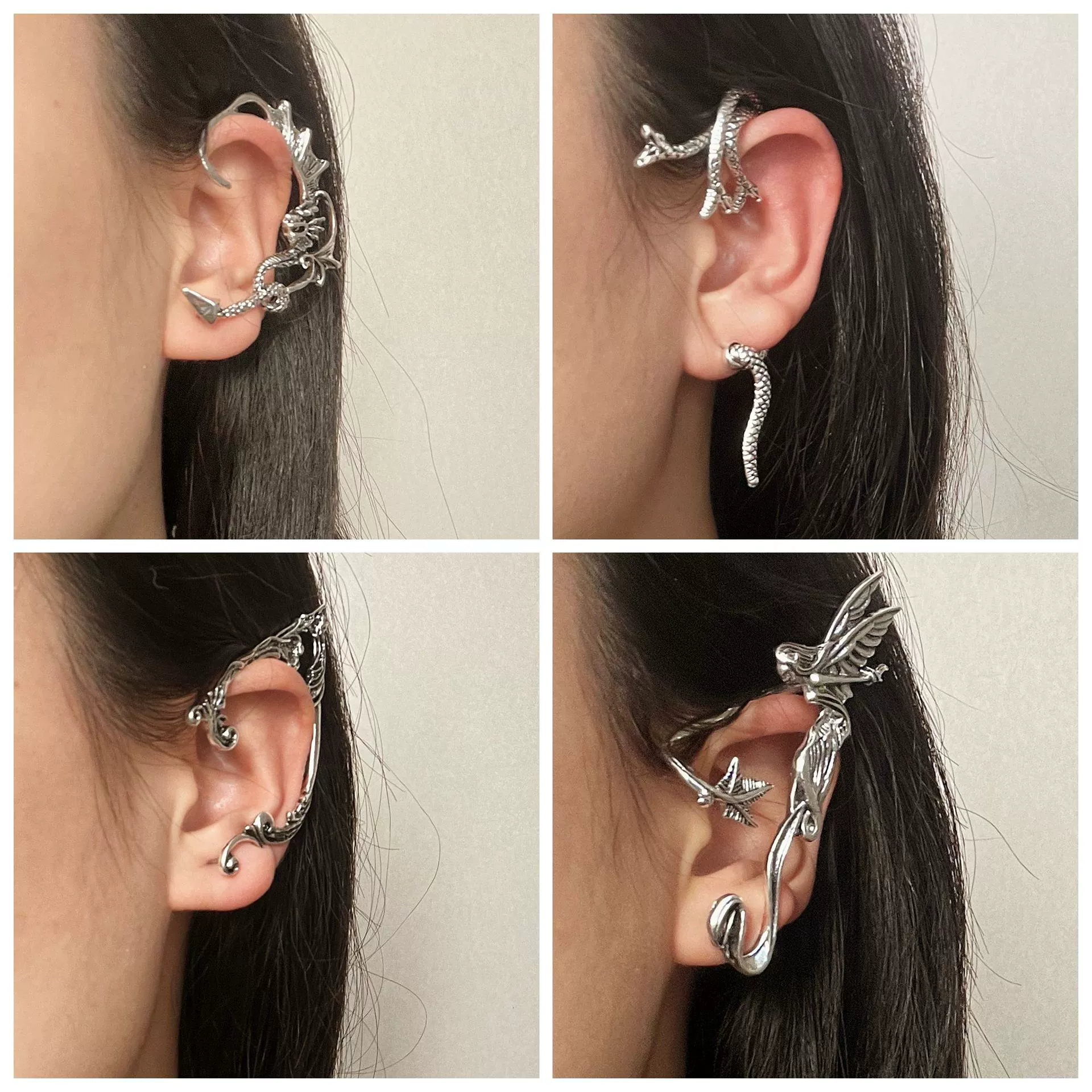 Gothic Alloy Earrings With Geometric Style And Electroplating Process For Women - Image 4