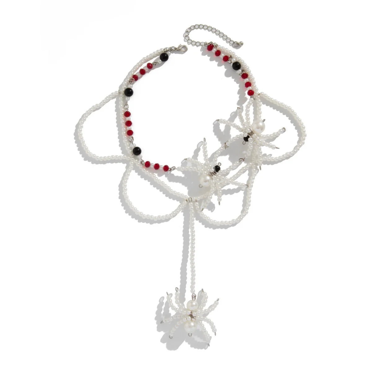 Gothic Dark Style Crystal Spider Plastic Beads Clavicle Chain With Electroplating For Women - Image 5