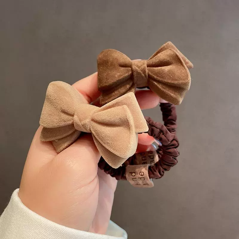 Hair Accessories Bow Hair Ring And Hair Rope Cloth Handmade For Girls - Image 4