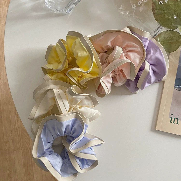 Hair Accessories Cloth Handmade Sweet Agaric Edge Double Cloud Large Intestine Hair Ring Tie Rope For Girls - Image 2