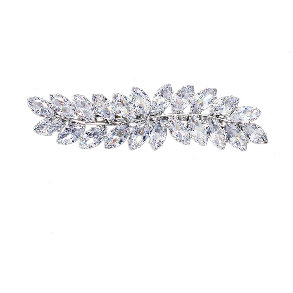 Hair Accessories Retro Spring Clip Rhinestone Zircon Inlaid Hairpin For Women - Image 5
