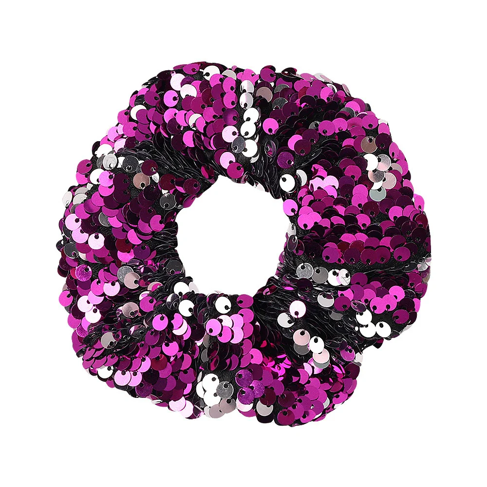 Hair Ring Cloth Handmade Mermaid Flip Large Bowel Shape Fish Scale Large Sequin Design - Image 3