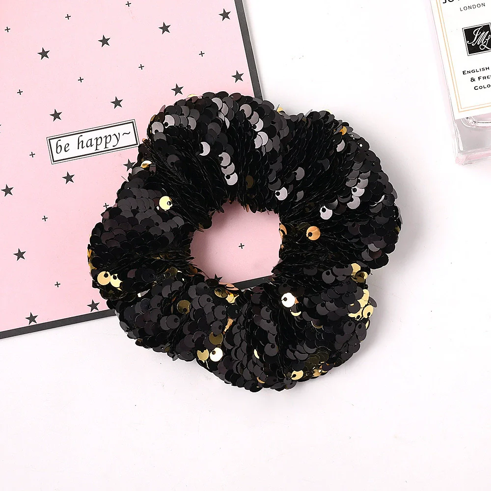 Hair Ring Cloth Handmade Mermaid Flip Large Bowel Shape Fish Scale Large Sequin Design - Image 4