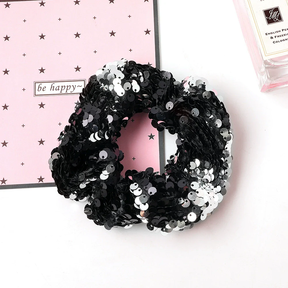 Hair Ring Cloth Handmade Mermaid Flip Large Bowel Shape Fish Scale Large Sequin Design - Image 5