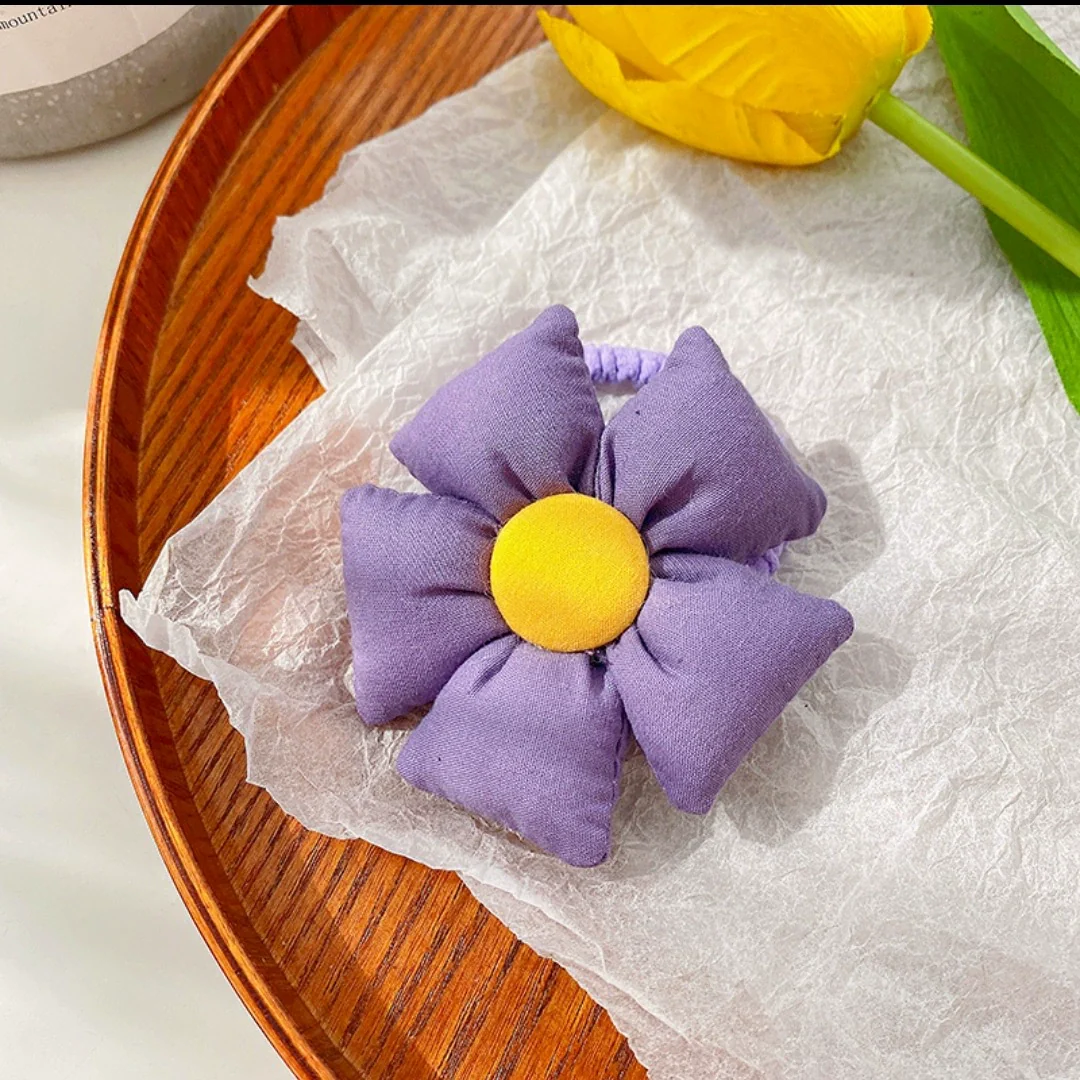 Hair Ring Fabric Flower Bow Drip Glue Handmade Inlaid Simple Hair Accessories For Girls - Image 9