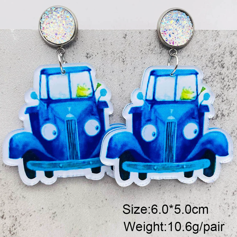 Handmade Acrylic Cartoon Animal Zodiac Geometric U Shaped Earrings - Image 11