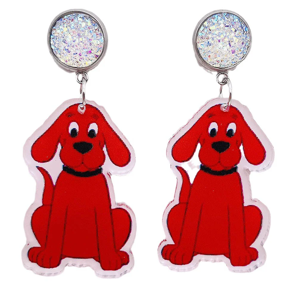 Handmade Acrylic Cartoon Animal Zodiac Geometric U Shaped Earrings - Image 5