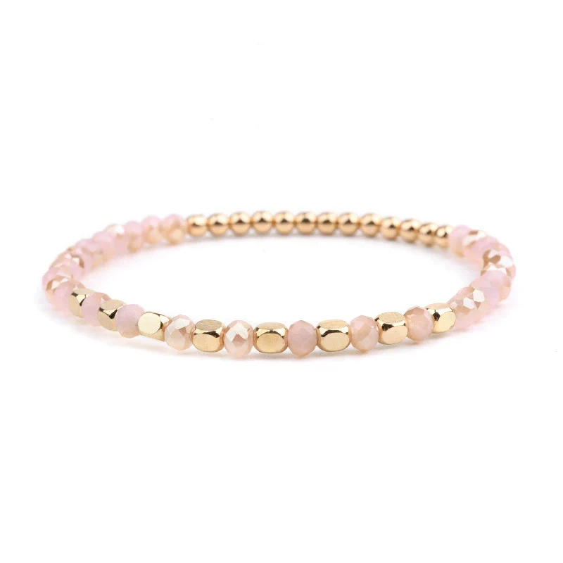 Handmade Beaded Crystal Women's Geometric Acrylic Bead Bracelet - Image 13