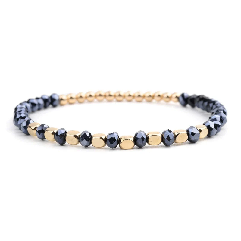 Handmade Beaded Crystal Women's Geometric Acrylic Bead Bracelet - Image 21