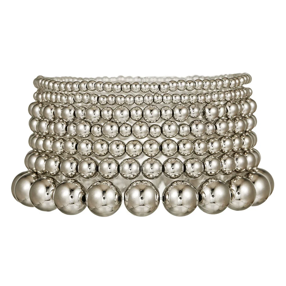Handmade Beaded Elastic Anklet Bracelet Pearl Ccb Shell Geometric Fivepointed Star Disc Style - Image 9