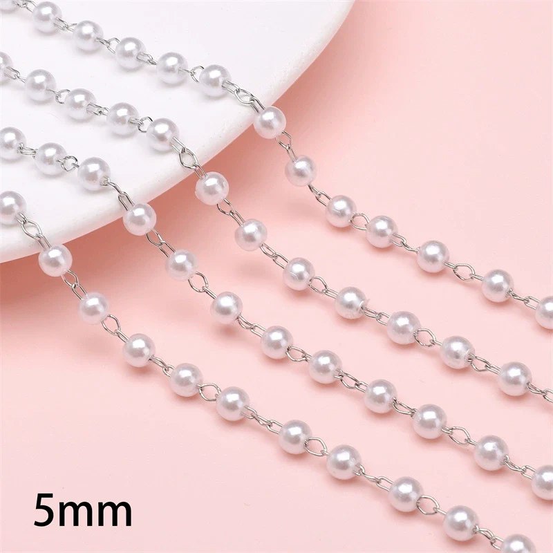 Handmade Beaded Pearl Chain Jewelry Accessories For Hair Diy Material - Image 11