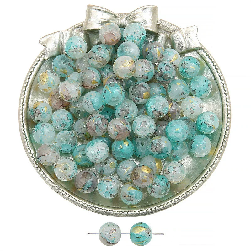 Handmade Diy Glass And Glaze Retro Bracelet With Crushed Gold And Ice Crack Beads Jewelry Accessories - Image 6