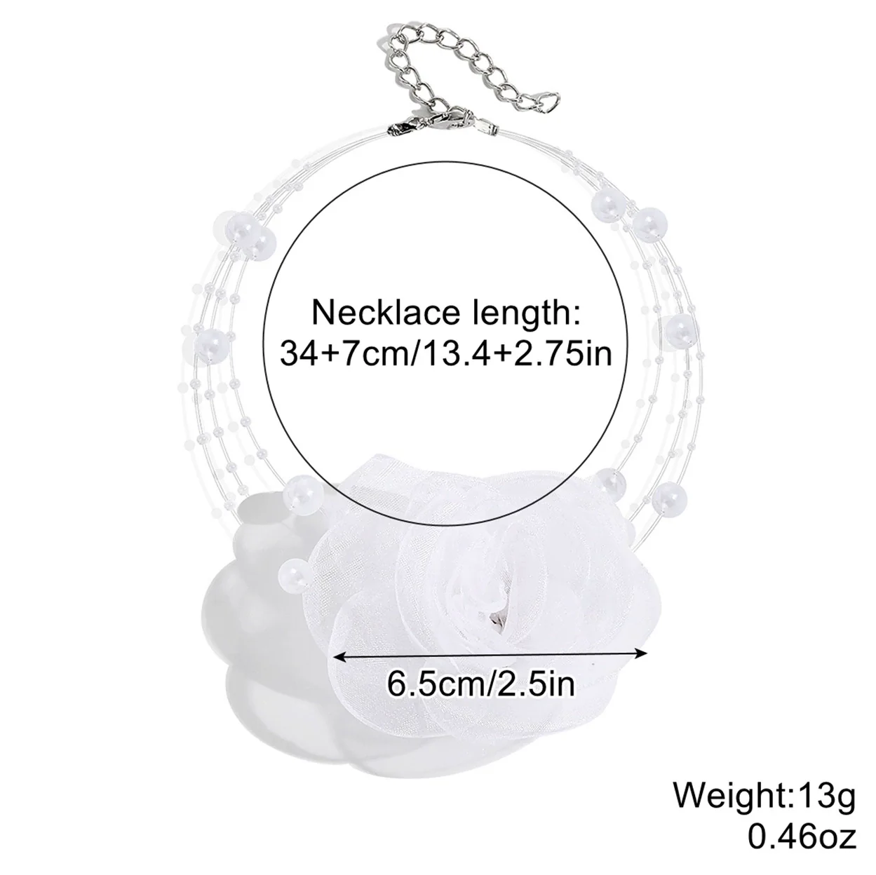 Handmade Flower Patterned Imitation Pearl Choker Necklace For Women - Image 5