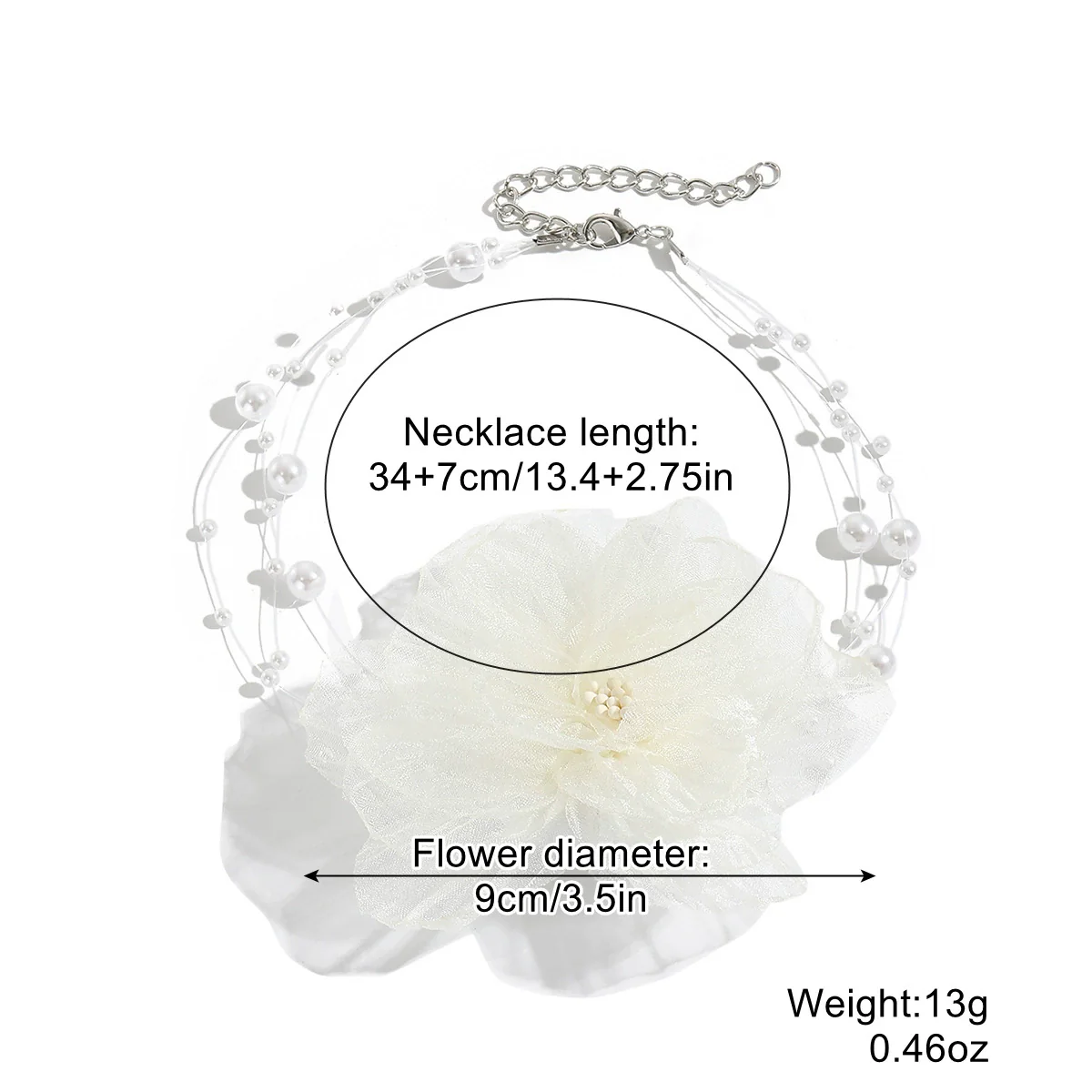 Handmade Flower Patterned Imitation Pearl Choker Necklace For Women - Image 6
