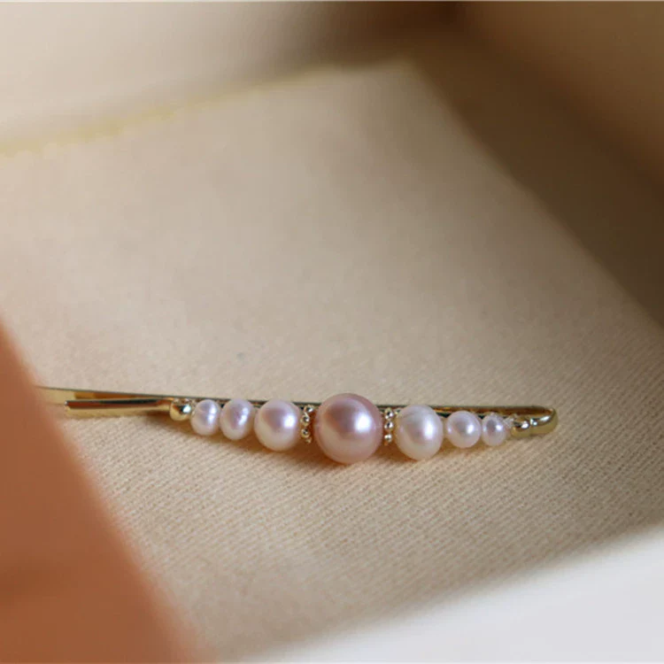 Handmade Freshwater Pearl Hairpin Side Clip For Women - Image 6